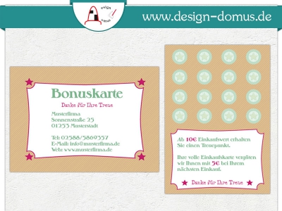 personalisierte Mini-Bonuskarte 