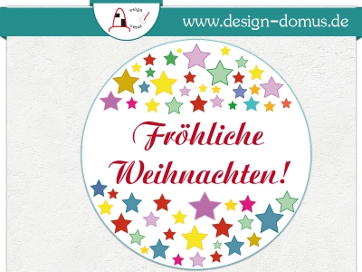 Weihnachtsaufkleber ''Bunte Sterne''