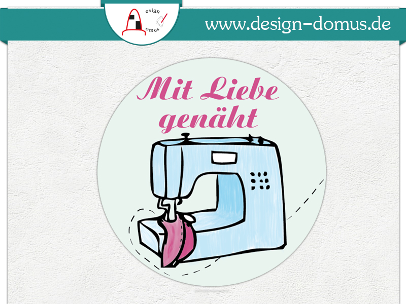 Aufkleber ''Mit Liebe genäht'' (24 Stück)