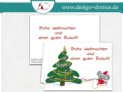 Weihnachtskarte Feiernde Maus