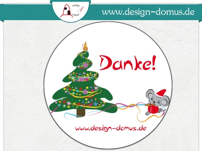 personalisierte Weihnachtsaufkleber Feiernde Maus