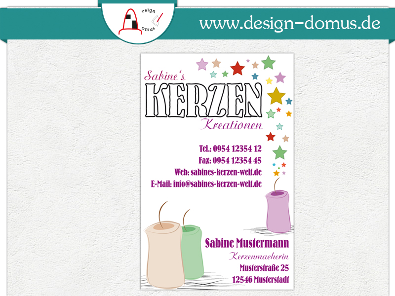 personalisierte Visitenkarte Motiv ''Kerzen''